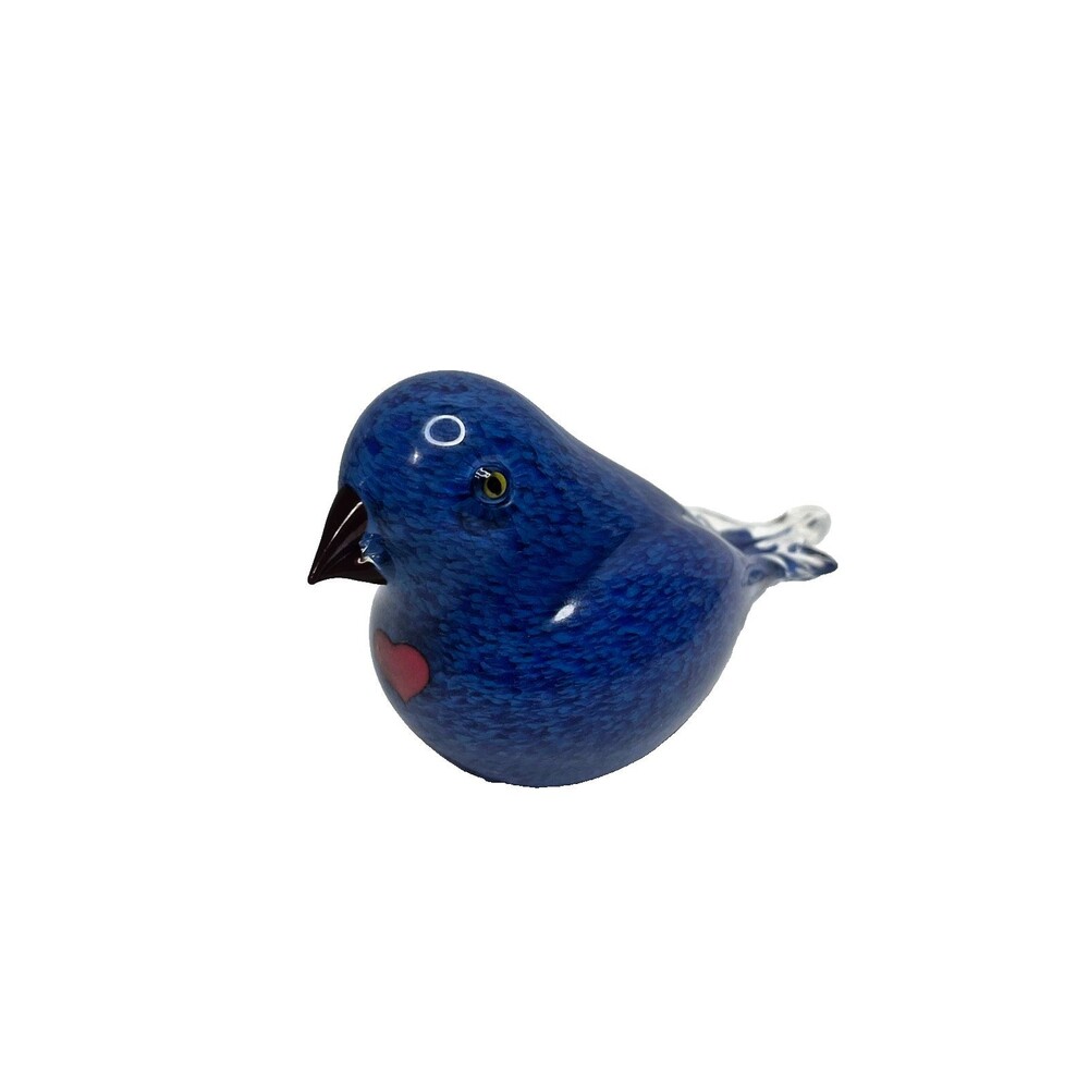 hand blown glass "Lovebird" Glass bird figurine by glass artisan Chris Sherwin